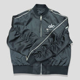 Alo-Inspired Korean Style Zipper Bomber Jacket - Tech Black